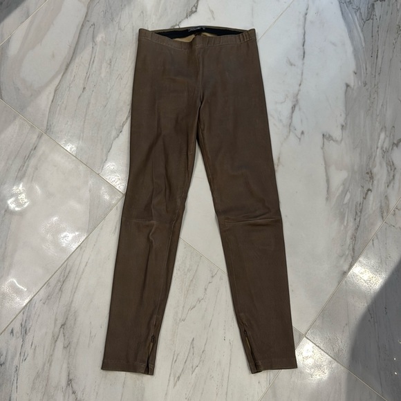 Vince olive leather pants size medium - Picture 1 of 7